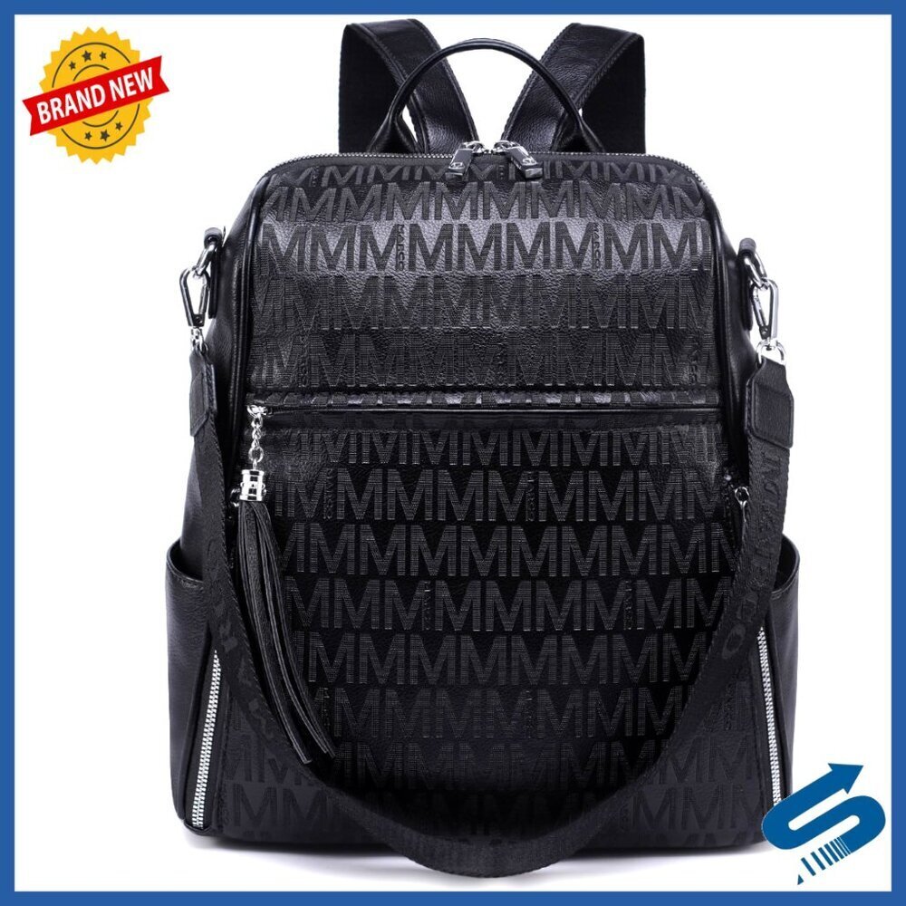 Vegan Leather Convertible Backpack Purse Anti-Theft Travel Bag with Tassel